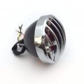 Httmt Lid Grille Ribbed Round Led Tail Brake Light Red Lens Integrated License Plate