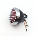 Httmt Lid Grille Ribbed Round Led Tail Brake Light Red Lens Integrated License Plate