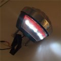 Httmt Lid Grille Ribbed Round Led Tail Brake Light Red Lens Integrated License Plate