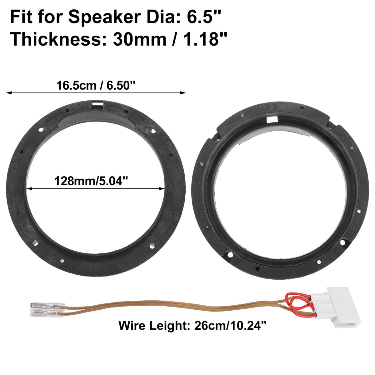 2 Set 6 5 Car Speaker Adapter Spacer Ring With Wire Combination For Volkswagen Passat 1998-2016