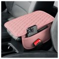 Leather Memory Foam Car Arm Rest Cover Universal Center Console Protector With Storage Bags Pink 12 13 In X 7 80 0 79 