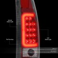 Auto Dynasty For 88-99 Chevy Gmc C K-series Pair Of 3d Led Tail Brake Lights Chrome Housing Red Lens
