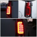 Auto Dynasty For 88-99 Chevy Gmc C K-series Pair Of 3d Led Tail Brake Lights Chrome Housing Red Lens
