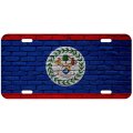 Aluminum License Plate Flag Of Belize Belizean Bricks 