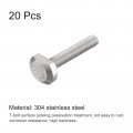 Uxcell T-slot Bolts 20pcs M6x35mm Slot Drop-in Stud Sliding 304 Stainless Steel Shape Screws For T Track