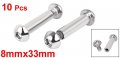 Uxcell 8mmx33mm Hex Socket Cap Head Screw Bolt Sleeve Barrel Connector Nut 10pcs