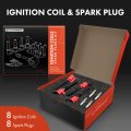 Red Set Of 16 Ignition Coil Pack And Iridium Spark Plugs For Ford F-150 Explorer Mustang Expedition E-150 E-250 Crown Victoria