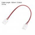 Uxcell 2 Pin 8mm Solderless Strip Light Connector 150mm To Jumper Cable For 3528 2835 Single Color Led Tape Lights 15pcs