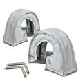 Pack Of 2 T3 Stainless Steel Knitted Mesh Turbocharger Heat Shield Wrap Blanket Silver