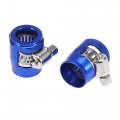 X Autohaux 4pcs An6 Hex Blue Car Hose Finisher Flexible Rubber Pipe Clamp With Screw Band Adapter Fitting For Oil Fuel Water