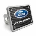 Ipick Image Made For Ford Explorer Black Carbon Fiber Texture Plate Billet Aluminum 2 Inch Tow Hitch Cover
