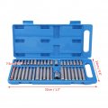 Qiilu 40pcs Professional Hex Star Torx Spline Socket Bit Kit 1 2inch 3 8inch Drive Impact Tool Set For Car Auto Repair With
