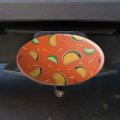 Delicious Taco Fiesta Pattern With Chili And Lime Oval Tow Trailer Hitch Cover Plug Insert