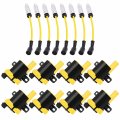 Ena Set Of 8 Yellow Ignition Coil And Wire For Buick Cadillac Chevrolet Gmc Isuzu Rainier Escalade Avalanche 1500 Express 2500 