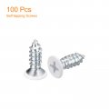 Uxcell St5x16mm White Screws Self Tapping 100pcs Flat Head Phillips Wood For Woodworking