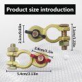 Solid Brass Battery Terminal Connector Top Post End Clamps Set Widely Used For Car Marine Boats Trucks 1 Pair