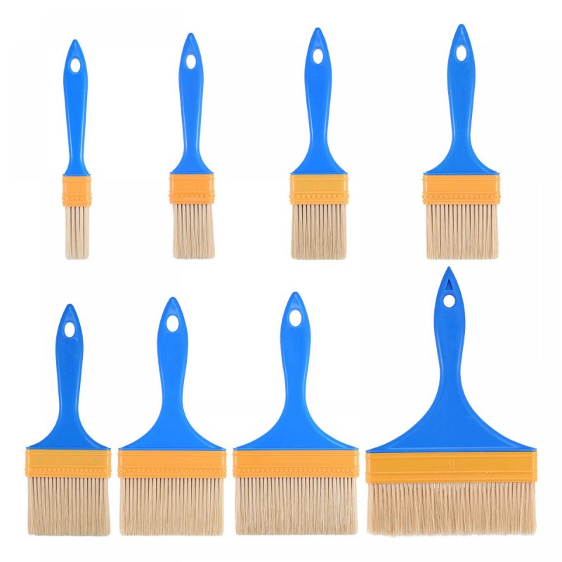 Paint Brush 8in1 Set 0 35 Thick Soft Nylon Bristle With Pp Handle Paintbrush For Wall Cabinets Fences