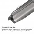 Uxcell Tap Bit Sets 3 8-16 Unc H2 Straight Flute Machine Thread Milling Extra Long 8mm High Speed Steel Hss Twist Drill
