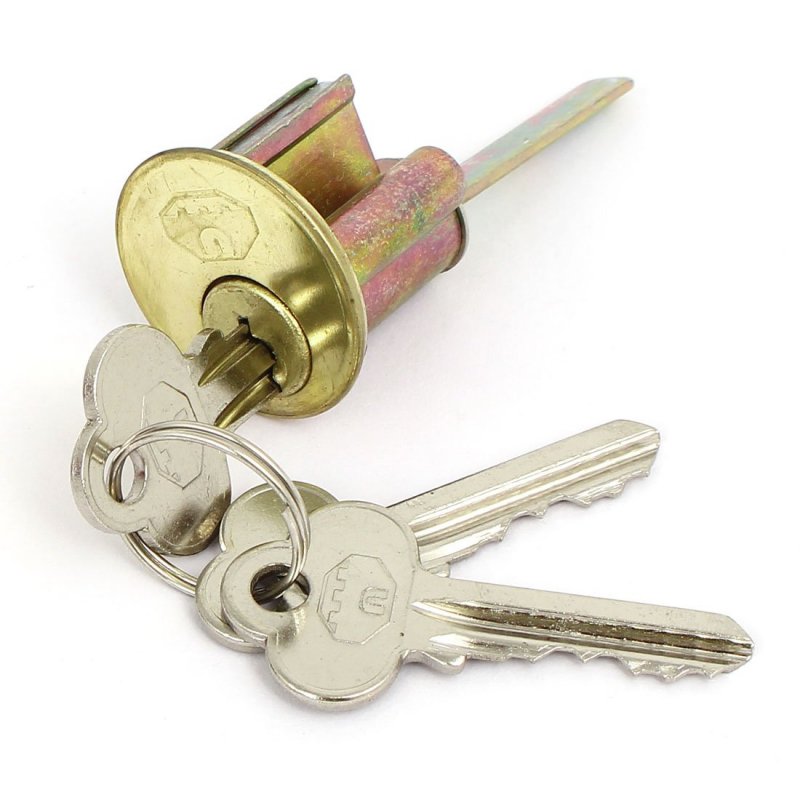 Home Bedroom Door Safety Double Bolts Cylinder Deadbolt Rim Lock Set