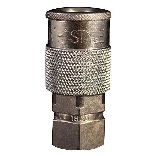 S-1833 1 4 In Fnpt H Style Coupler Alloy Steel Air Tool Fitting 67 Scfm Flow 300 Psi Max Pressure Buna N Seals 250 Degrees F