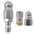 Sewer Jetter Nozzle For Pressure Washer 3 Pcs Drain Cleaning Tips Kit Jetting Hose Stainless Steel Rotating Button Nose With 1 