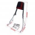 Flame Fire Style Backrest Sissy Bar With Leather Pad Chrome For H-d Sportster Xl883c Xl883r Xl1200r Xl1200c Xl1200s Xlh883