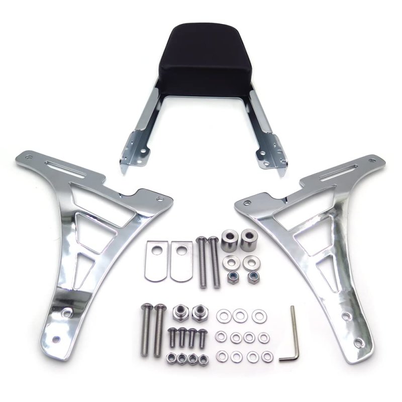 Flame Fire Style Backrest Sissy Bar With Leather Pad Chrome For H-d Sportster Xl883c Xl883r Xl1200r Xl1200c Xl1200s Xlh883