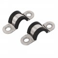 Uxcell 12mm 304 Stainless Steel Clips Epdm Rubber Lined Mounting Brackets Clamps 5 Pcs