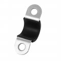 Uxcell 12mm 304 Stainless Steel Clips Epdm Rubber Lined Mounting Brackets Clamps 5 Pcs