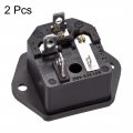 Uxcell C14 Panel Mount Plug Adapter Ac 250v 10a 3 Pins Iec Inlet Module Power Socket Straight Pack Of 2