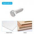 Uxcell Hex Head Lag Screws Bolts 10pcs 5 16 X 1-1 4 304 Stainless Steel Partial Thread Wood