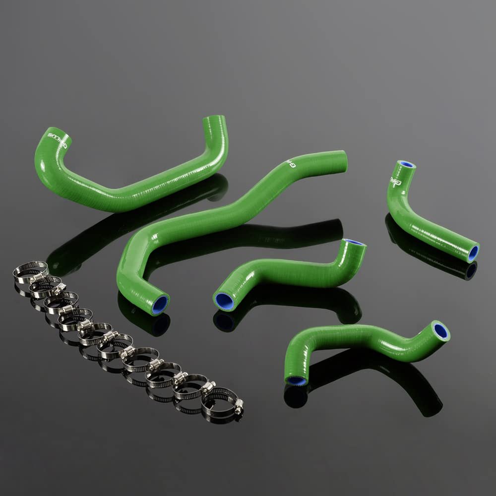 Silicone Radiator Coolant Hose Kit For Suzuki Gsf 400 Bandit 1989-1998 Green With Clamps
