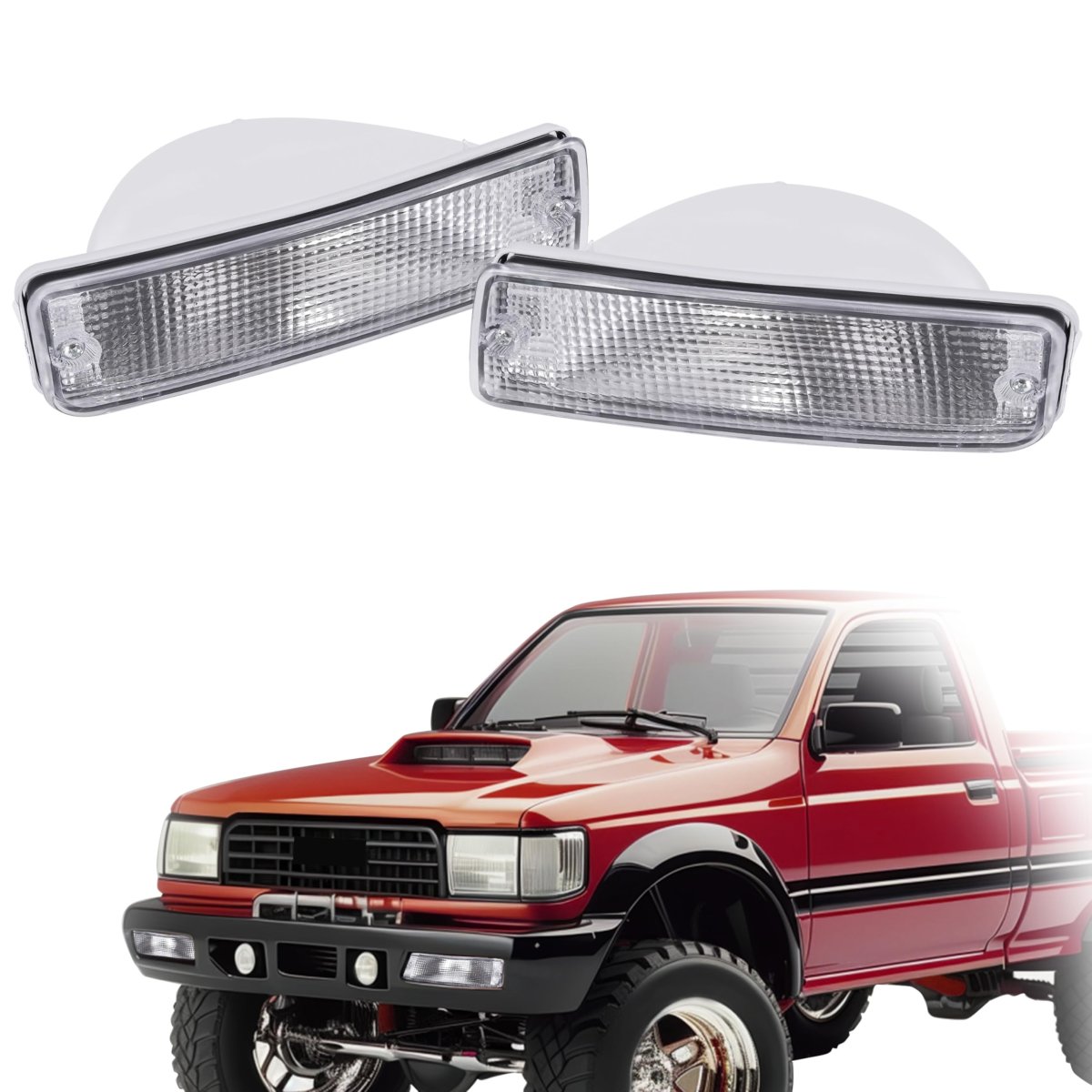 Hecasa Pair Turn Signal Lights For 1989-1995 Toyota Pick-up Truck 2 Wheel Drive Models Only Lamps Assembly Driver Passenger