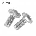 Uxcell 1 2-13x1-1 4 Carriage Bolt Round Head Square Neck 304 Stainless Steel 5pcs