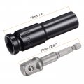 Uxcell 1 2 Drive Socket Accessory Set3mm Deep 6-point Impact 3 Length And 1 4 Hex Shank Adapter