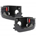 Door Handles Interior Front Driver Passenger Side Replacement Fit 2003-2008 For Hyundai Tiburon Inside Black 2pcs 