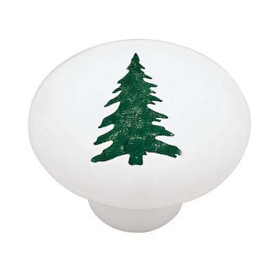 Gotham Decor Woodland Pine Tree Silhouette Ceramic Drawer Knob