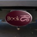 Book Worm With Earthworm Glasses Oval Tow Trailer Hitch Cover Plug Insert