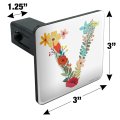 Graphics More Letter V Floral Monogram Initial Tow Trailer Hitch Cover Plug Insert