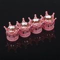 Tasiro 1 Row Pure Handmade Bling Crystal Rhinestones Chrome Crown Tire Valve Stem Caps For Car And Motorcycle Pink