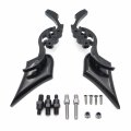 Httmt Mt252-008 Ttt004- Black Skull Blade Mirror Compatible With Cbr Kawasak Ninja Suzuk Hayabusa Yamah Yzf