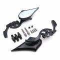 Httmt Mt252-008 Ttt004- Black Skull Blade Mirror Compatible With Cbr Kawasak Ninja Suzuk Hayabusa Yamah Yzf