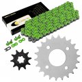 Caltric Green Drive Chain And Sprockets Kit Compatible With Suzuki Lt80 Quadsport 80 2x4 1989-2006