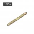 Uxcell 8x32mm Hanger Bolts 12pcs Double Ended Self-tapping Thread Wood To Dowel Screws For Connecting