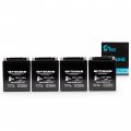 4-pack Ub-ytx14ah-bs Battery Replacement For 2003 Yamaha Yfm40fw Kodiak Automatic 400 Cc Atv Factory Activated Maintenance Free 