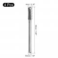 Uxcell Tungsten Carbide Rotary Files 1 8 Shank Single Cut Cylindrical Radius End Burrs Tool 4mm Dia For Die Grinder Drill Bit
