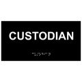 Compliancesigns Acrylic Ada Braille Room Name Sign 8 X 4 In Black 
