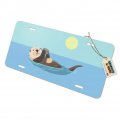 Graphics More Sea Otter Eating Giant Clam Novelty Metal Vanity Tag License Plate