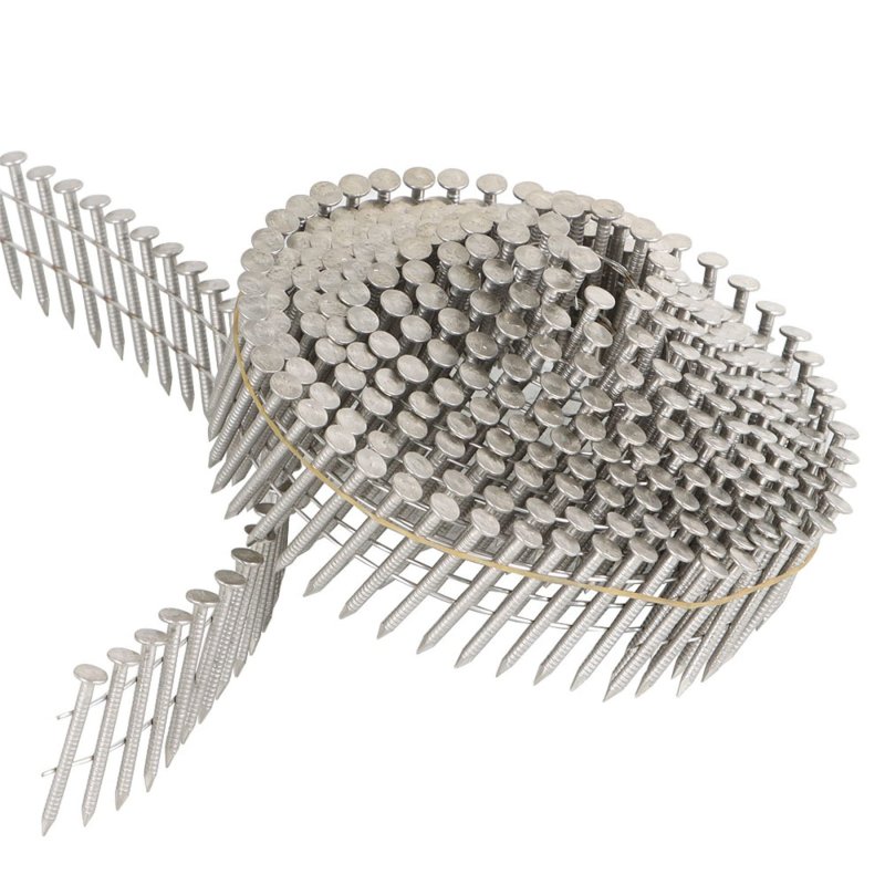 Marddpair 15 Degree Stainless Steel Siding Nails 1-1 4-inch X 090-inch Collated Wire Coil Roofing 304 1200 Count