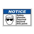 Safety Glasses Required Beyond This Point Notice Magnet Sign-qty 2 -9 X 12 Inches 